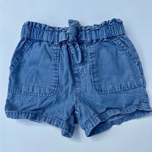 Girls Blue Denim Shorts with Tie Waist